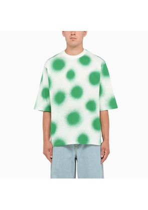 Moncler Genius White And Green Polka Dot T-Shirt