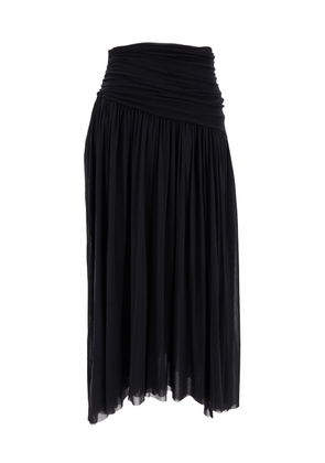 Philosophy Di Lorenzo Serafini Black Longuette Pleated Skirt In Polyamide Jersey Woman