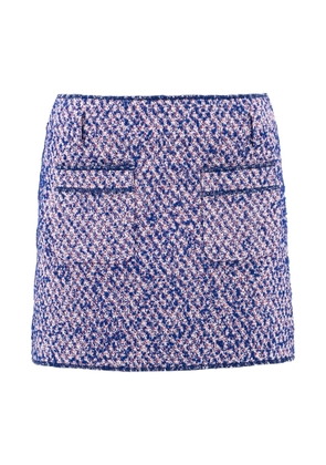 Philosophy Di Lorenzo Serafini Contrasting-Stitch Tweed Miniskirt