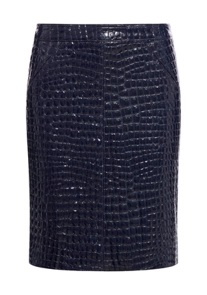 Tom Ford Glossy Croco Embossed Goat Leather Skirt