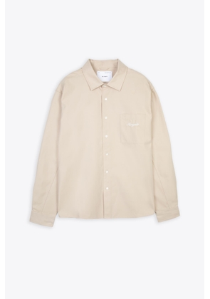 Axel Arigato Flow Overshirt Beige Shirt With Chest Pocket And Logo - Flow Overshirt