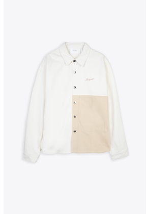 Axel Arigato Block Shirt Off White And Beige Colorblock Overshirt - Block Shirt