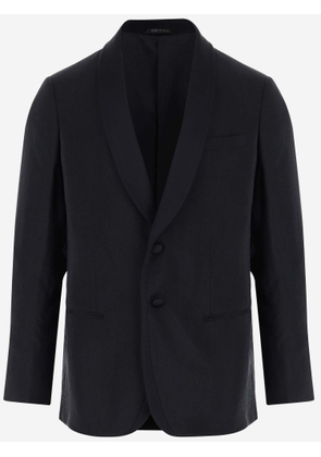 Giorgio Armani Silk Blend Single-Breasted Jacket