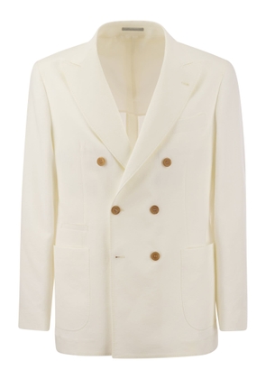 Brunello Cucinelli Twisted Linen Deconstructed Jacket With Patch Pockets