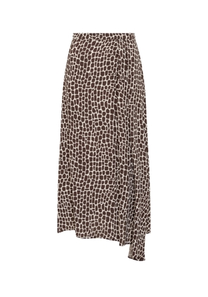 Msgm Asymmetrical Long Skirt With Print