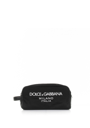 Dolce & Gabbana Nylon Cosmetic Bag With Rubberized Logo