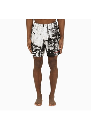 Alexander Mcqueen Abstract Print Swim Shorts With Logo