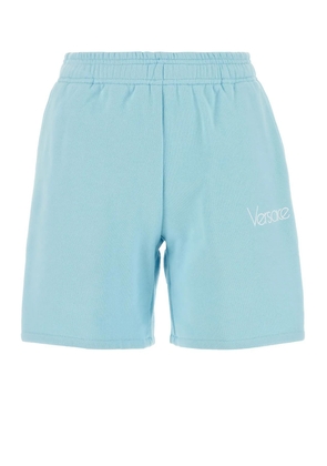 Versace Light-Blue Cotton Shorts