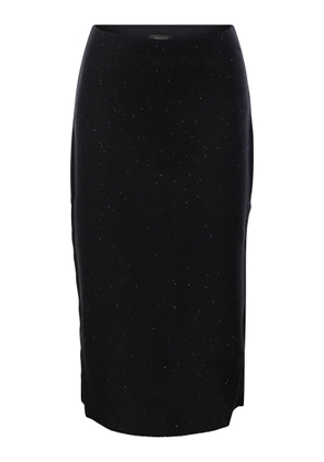 Fabiana Filippi Cotton And Linen Pencil Skirt With Micro Sequins