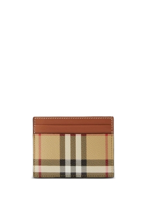 Burberry check-print leather card holder - Neutrals