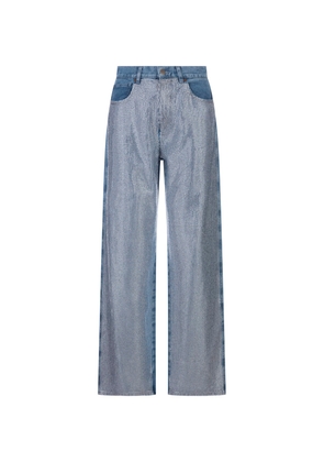 Giuseppe Di Morabito Blue Flare Fit Jeans With Crystals