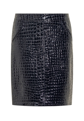 Tom Ford Crocodile-Embossed Leather Skirt
