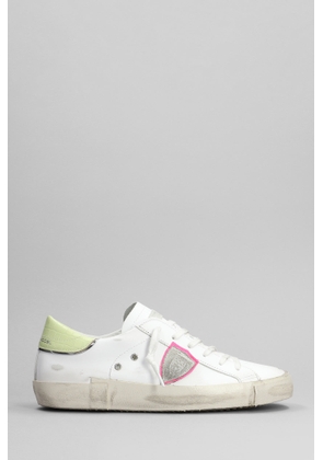 Philippe Model Prsx Low Sneakers In White Leather