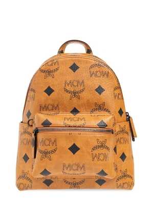 Mcm All-Over Logo Printed Zipped Backpack