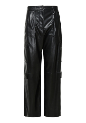 Msgm Black Leather-Like Pants