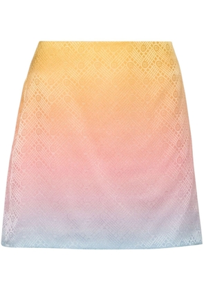 Casablanca Yellow Pastel Gradient Silk Mini Skirt