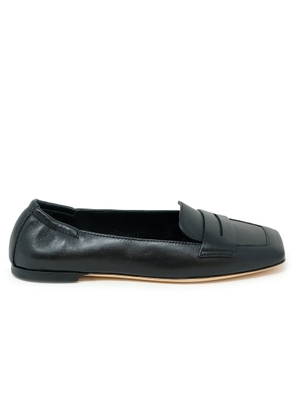 Agl Black Leather Loafer Softy
