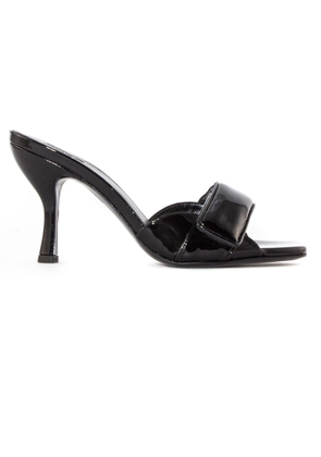Gia Borghini Black Alodie Patent Faux Leather Sandals