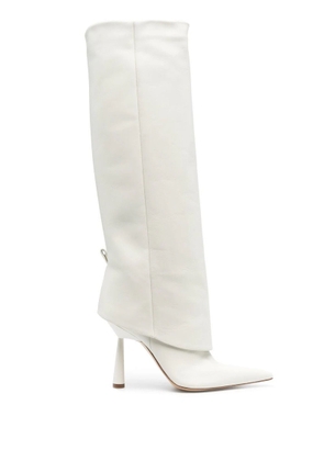 Gia Borghini White Rosie Calf Leather Boots
