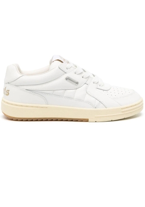 Palm Angels White University Leather Sneakers