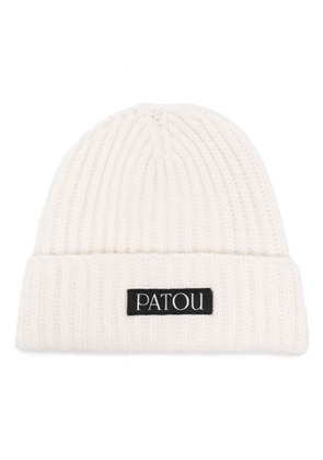 Patou White And Black Wool-Cashmere Blend Beanie
