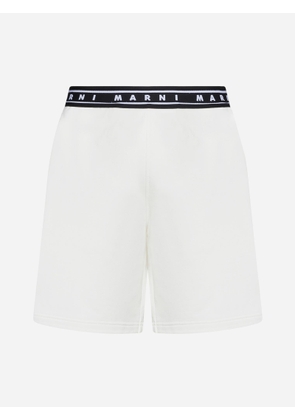 Marni Logo-Tape Cotton Shorts