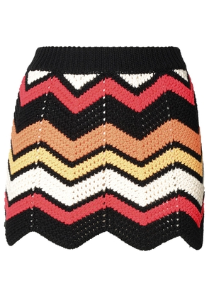 Alanui Multicolor Cotton Blend Miniskirt