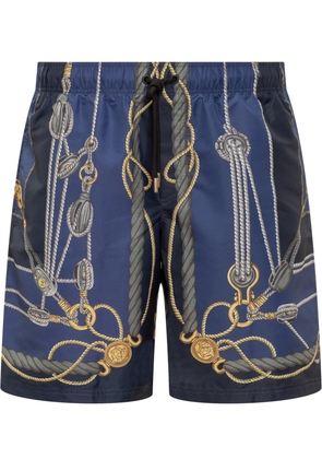 Versace Nautical-Printed Drawstring Swim Shorts