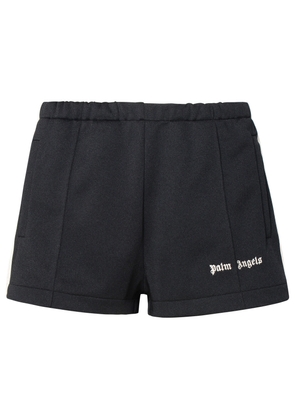 Palm Angels Black Polyester Sporty Shorts