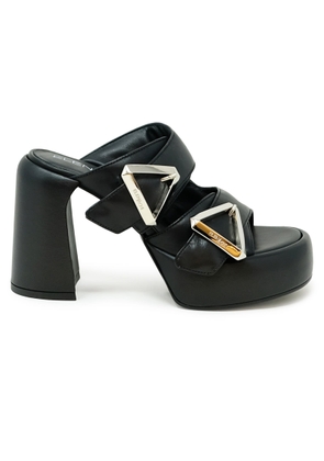 Elena Iachi Black Leather Sandals