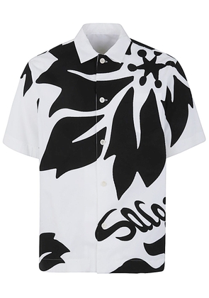 Sacai Floral Embroidered Patch Cotton Poplin Shirt