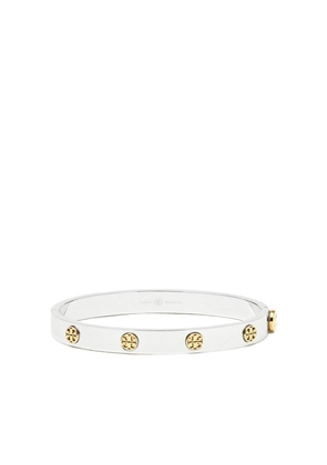 Tory Burch Silver-Colored Steel Bracelet With Contrasting Logo