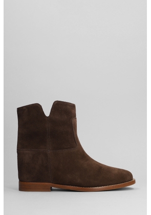 Via Roma 15 Ankle Boots Inside Wedge In Brown Suede