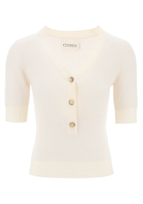 Closed Knitted Top With Short Sleeves