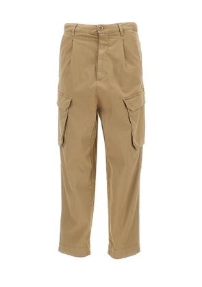 Semicouture Sand-Colored Cargo Pants In Cotton Blend Woman
