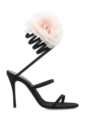 Magda Butrym Silk-Organza Pink Flower Heel Sandals
