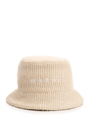 Marni Logo Embroidered Woven Hat