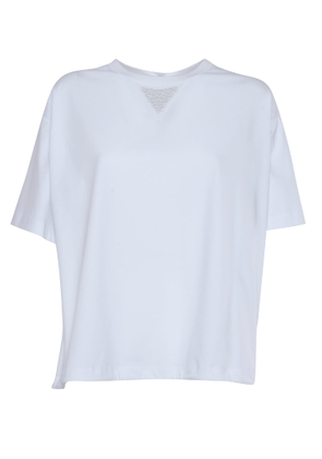 Peserico White T-Shirt With Lurex Detail