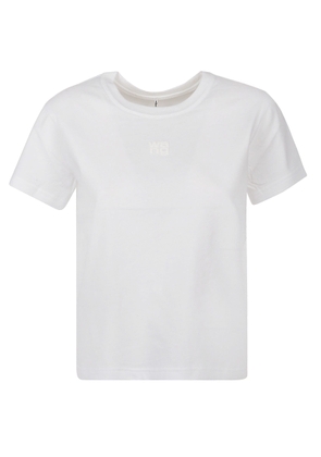 T By Alexander Wang Puff Logo Bound Neck Essential Shrunk T-Shirt
