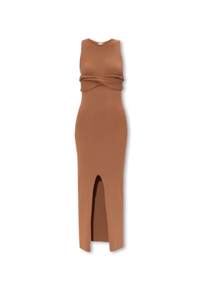 Nanushka Twist-Detailed Ribbed-Knit Sleeveless Dress