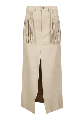 Wild Cashmere Fringed Long Skirt