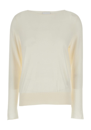 Allude Cream Pullover With Boat Neckline In Wool Woman