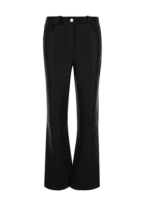 Arma Black Wide Trousers In Leather Woman
