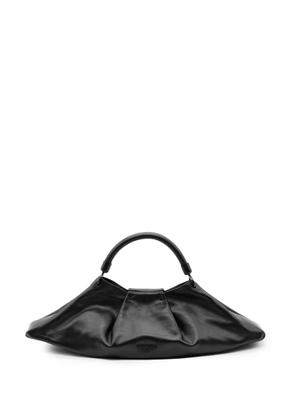 Vic Matié Black Leather Clutch Bag With Shoulder Strap