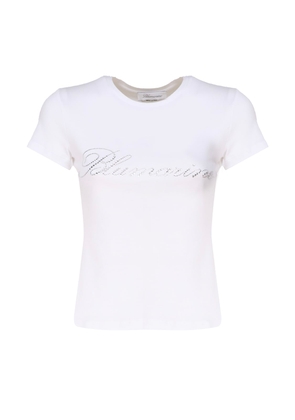 Blumarine T-Shirt With Studs And Rhinestone Embroidery