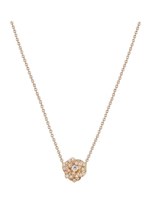 Piaget Rose Gold And Diamond Rose Pendant Necklace