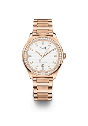 Piaget Rose Gold And Diamond Polo Date Watch 36Mm