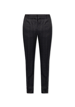 Alexander Mcqueen Pinstriped Peat Front Trousers