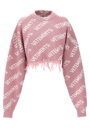 Vetements Iconic Lurex Monogram Crop Sweater