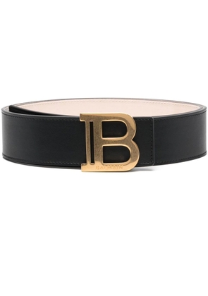 Balmain Black Smooth Calfskin B-Belt Belt